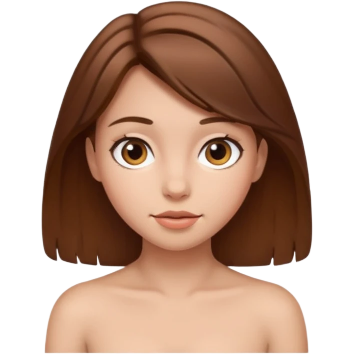 girl with brown hair boobs showing naked emoji