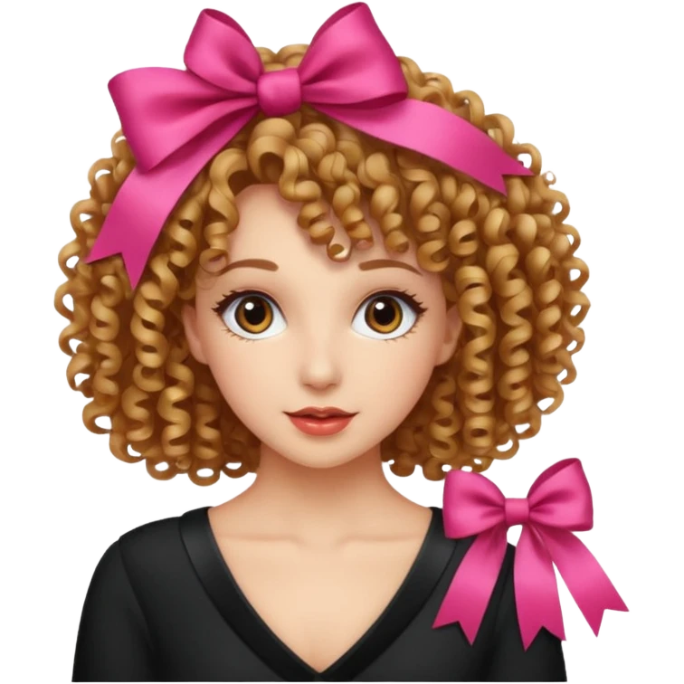 Mulher de cabelo cacheado coquete emoji