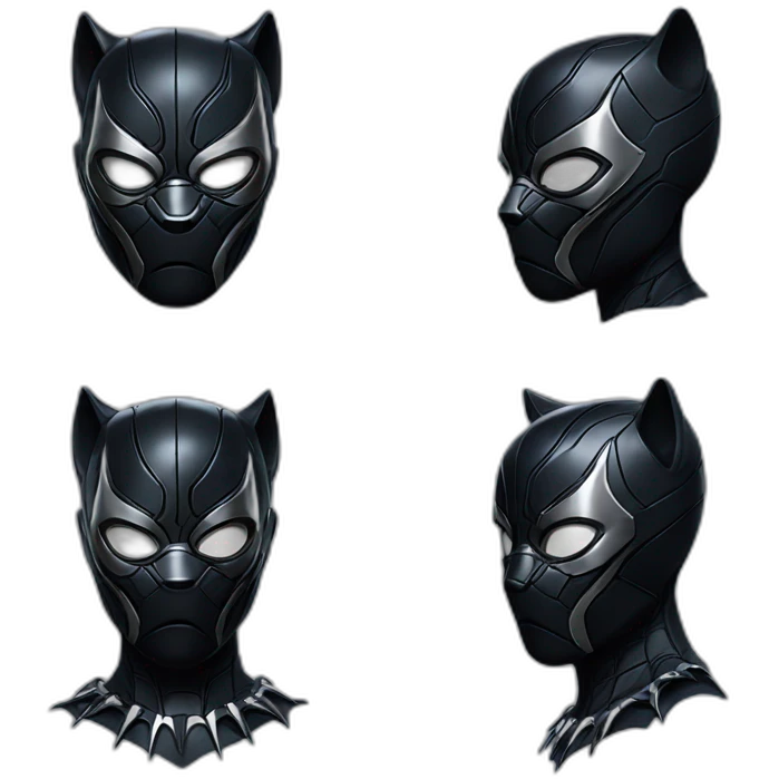 Black Panther with spider man mask emoji