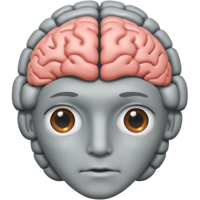 personified brain with lens emoji