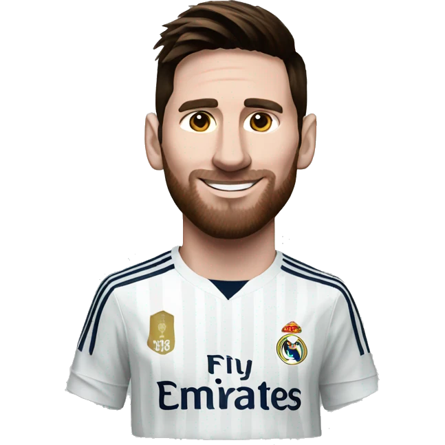 Messi with a Real Madrid shirt emoji