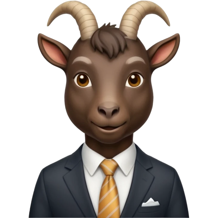 black goat with tie & suit emoji
