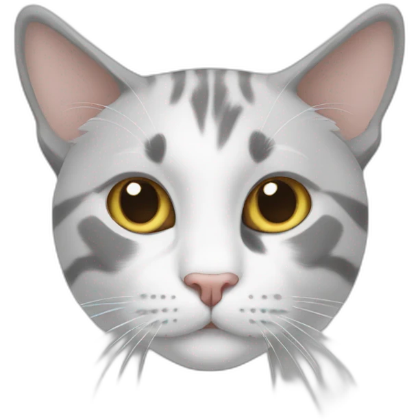 Three cats white, white, gray emoji