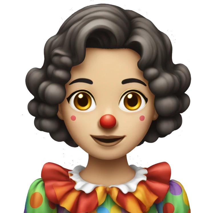 clown young woman brunette emoji