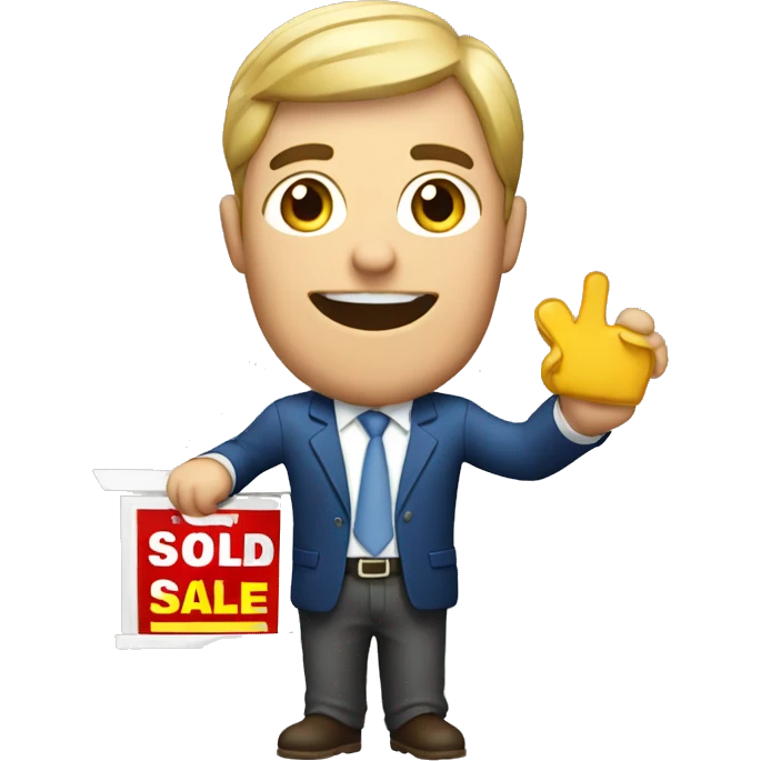 Realtor holding sold sign emoji
