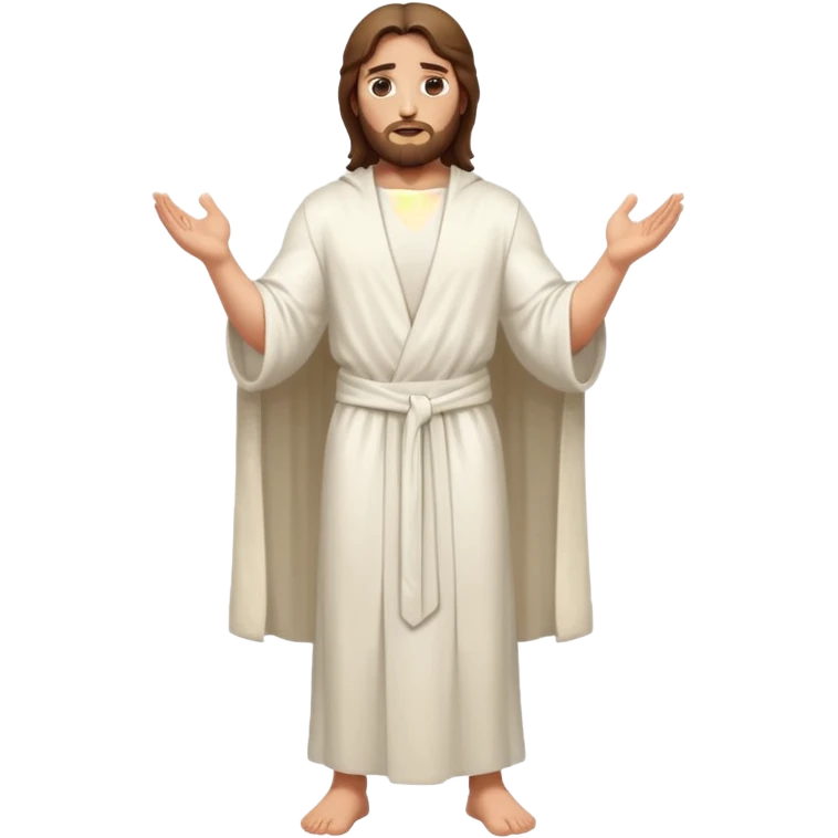 fullbody jesus christ jacked, sleeveless white robe and arms crossed emoji