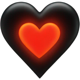 Black heart red glow  emoji