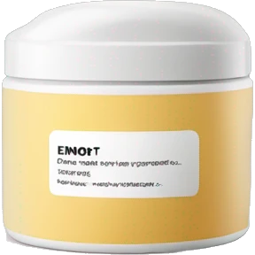 body scrub pot with label emoji