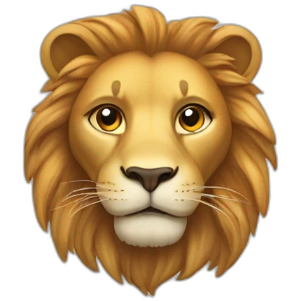 Un lion sur un chat emoji