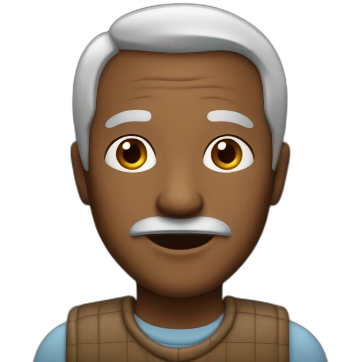 Old man, age 48, brown skin, small hair emoji