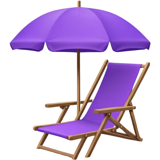 beach chair with purple umbrella emoji