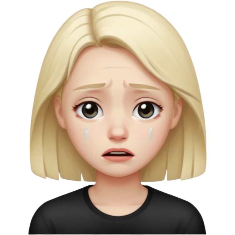Crying girl with clean vibe emoji