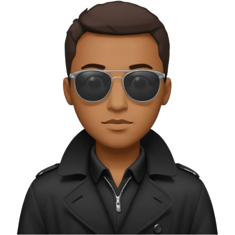 black man in black trenchcoat and sunglasses emoji