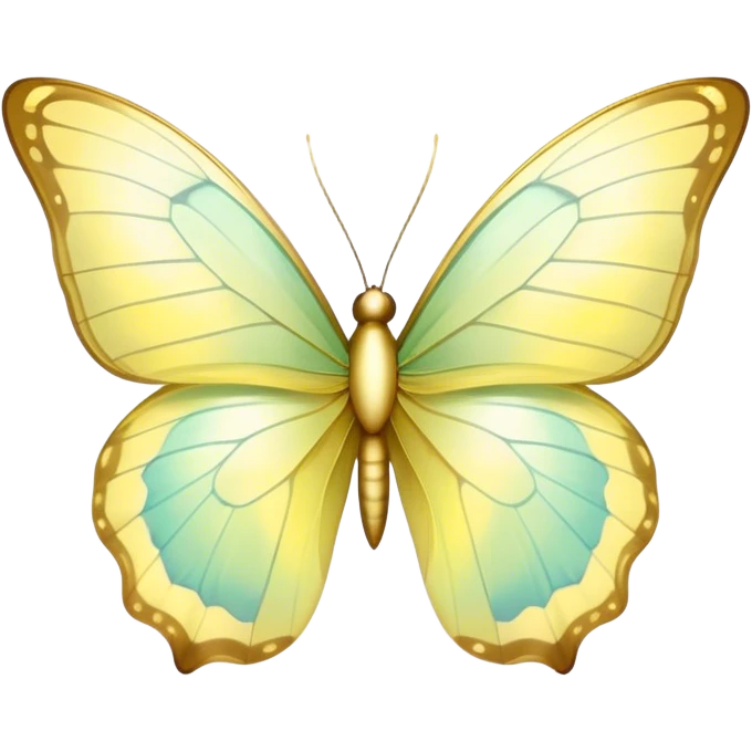 Pastel yellow iridescent butterfly emoji