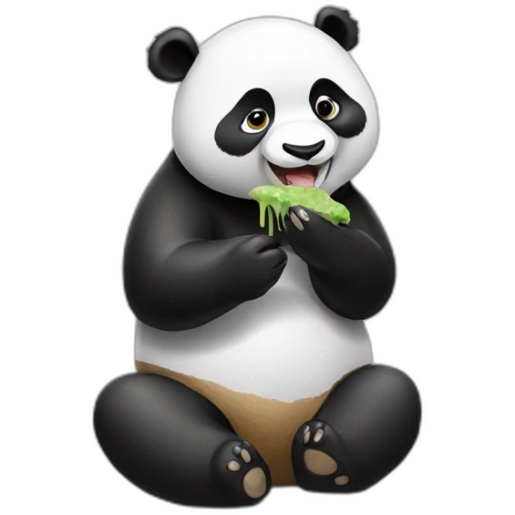 Panda eating emoji