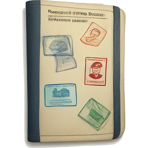 passport with stamps emoji