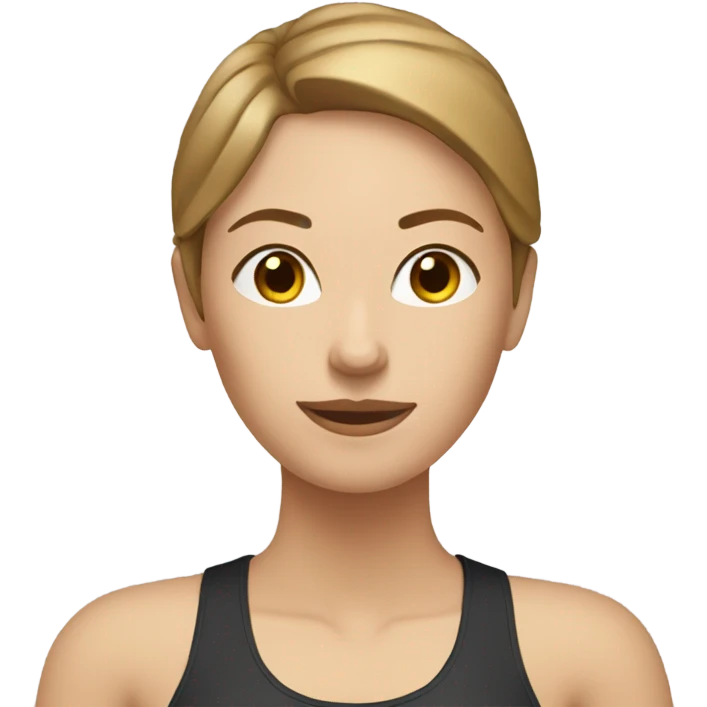 Woman doing pilates with short light brown hair emoji