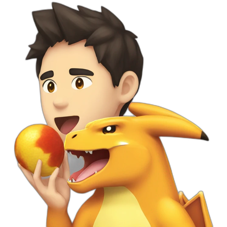 charizard swallowing pikachu emoji