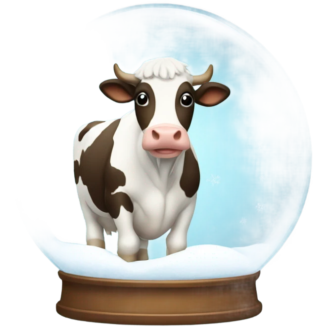 Cow in snowglobe emoji