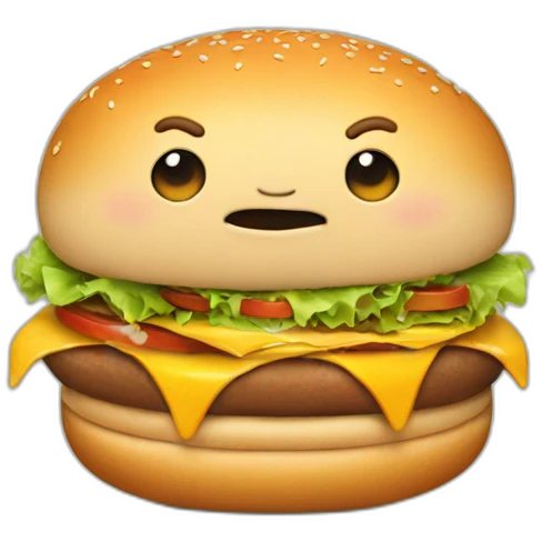 Fat man eating a burger emoji