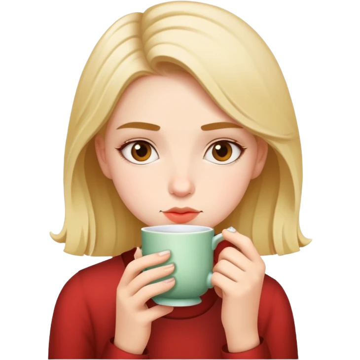 girl drinking tea, looking unbothered emoji