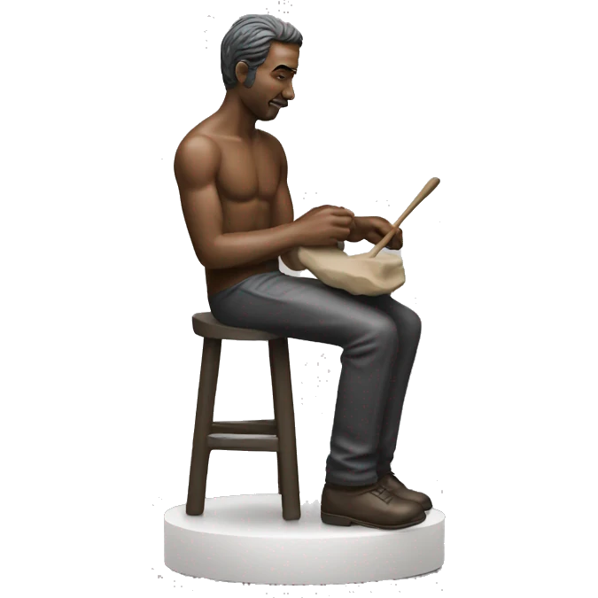 Man sculpting david sculture emoji