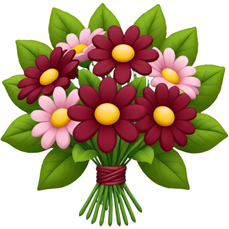Flowers bouqet maroon emoji