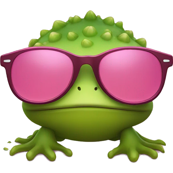 Sapo con lentes rosados emoji