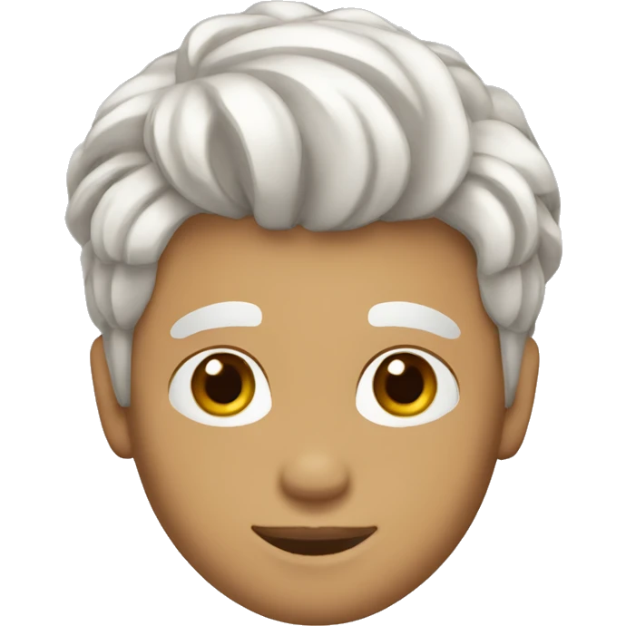 Chico con cabello marrón claro, blanco emoji