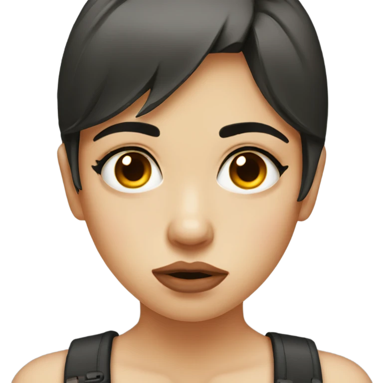 Pouty face with tears girl emoji