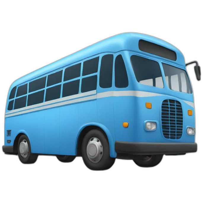 Blue colourwd bus animated emoji