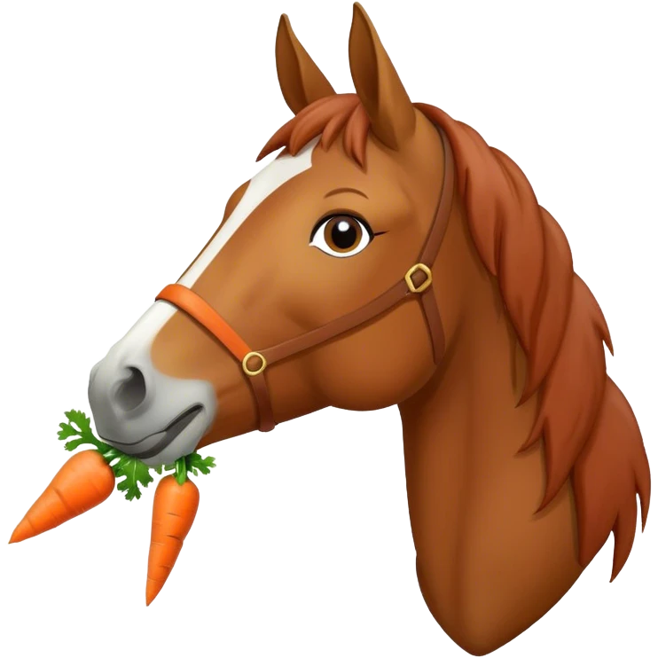 A horse eating a carrot  emoji
