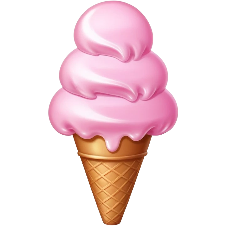 Glossy cotton candy in cone with shimmering, dewy surface and reflective highlights emoji