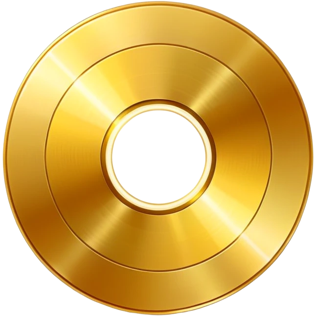 golden CD disk with a scratch emoji