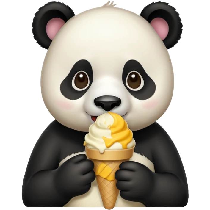 Panda eating mango icecream emoji
