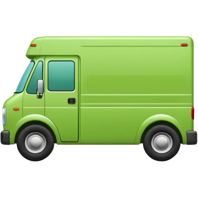 delivery truck green cute soft corners emoji