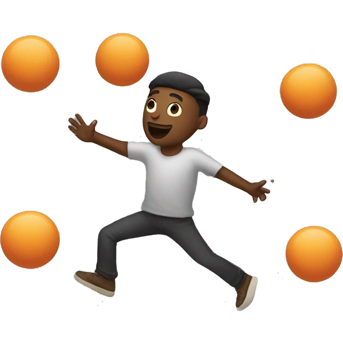 someone juggling emoji