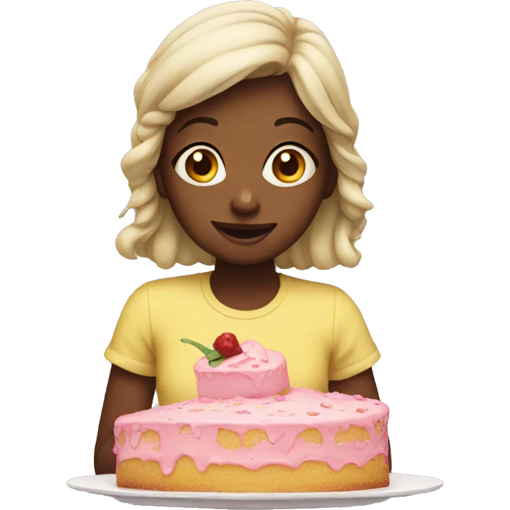  A Girl eating a cake  emoji