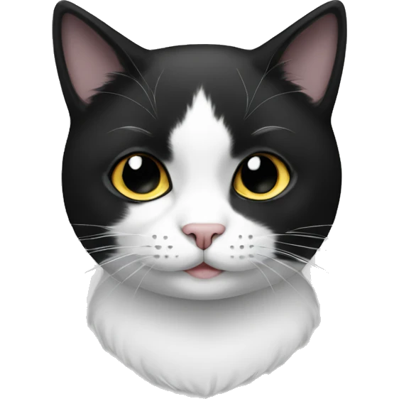 Black and white cat emoji