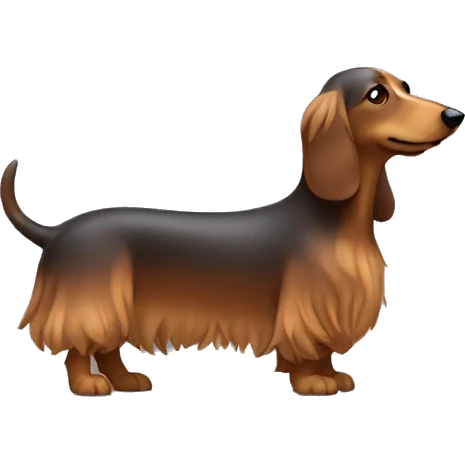 Dapple long haired sausage dog emoji