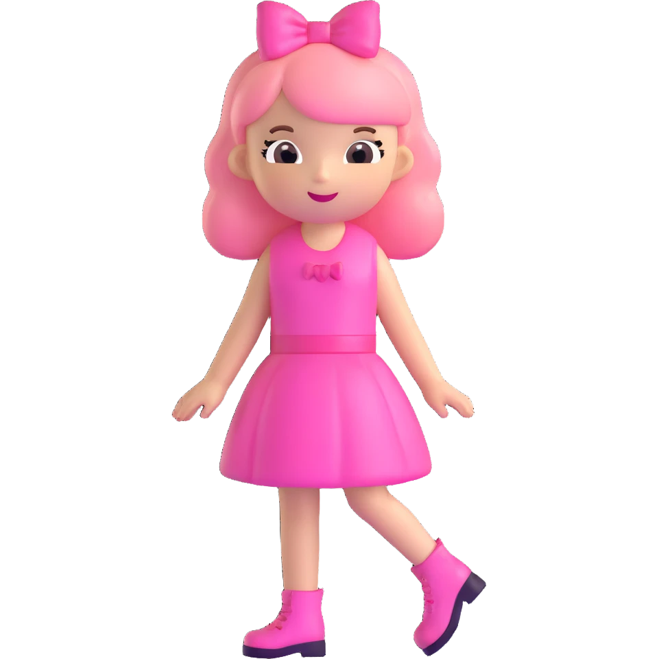 pink girly girl with glossy finish and playful look emoji