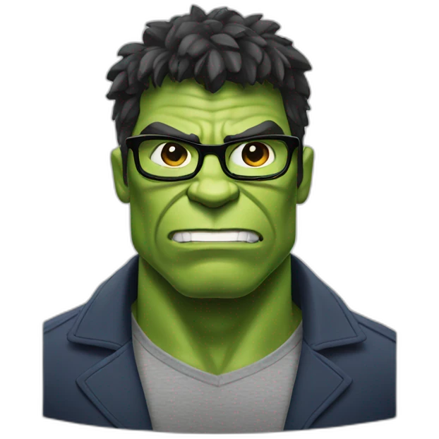 hulk with glasses emoji