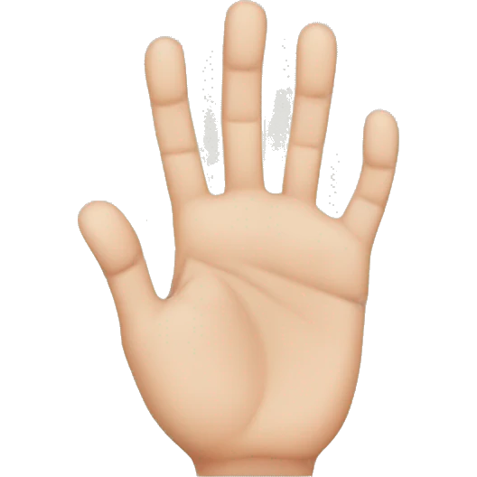 Hands with fingers spelling hello emoji