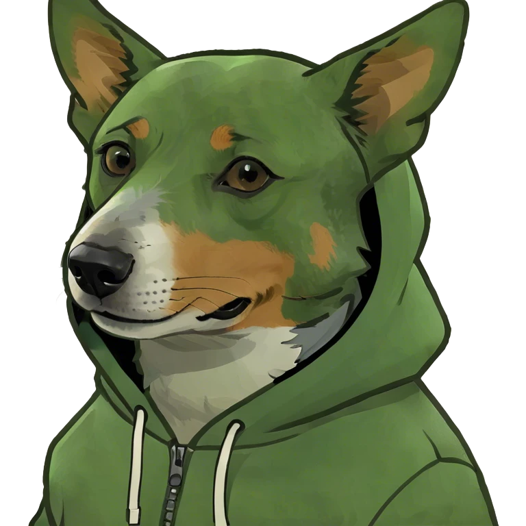 Australian cattle dog in hoodi emoji