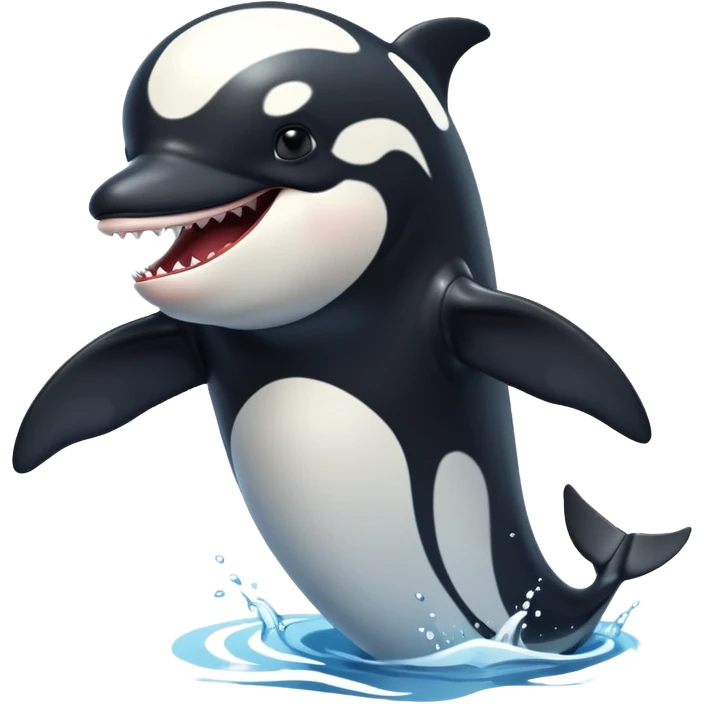 3d Cartoon orca in the style of american picture of president saying we need you to fight emoji
