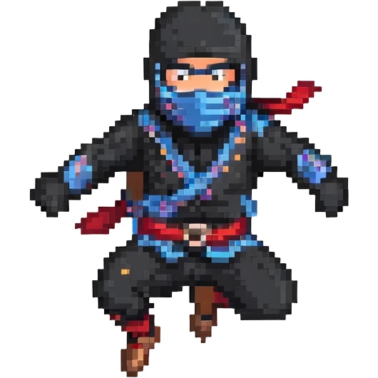 masked ninja jumping emoji