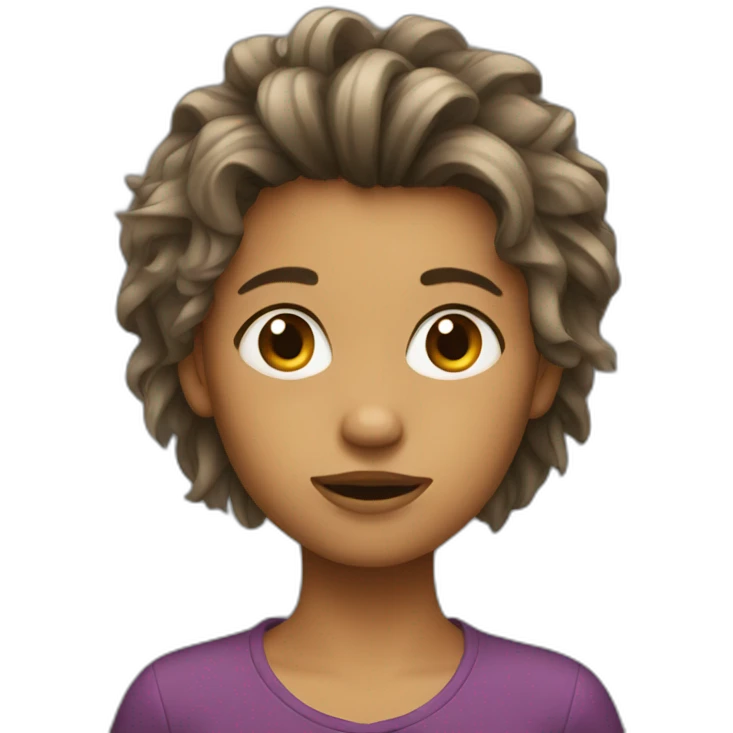Girl with messy hair emoji