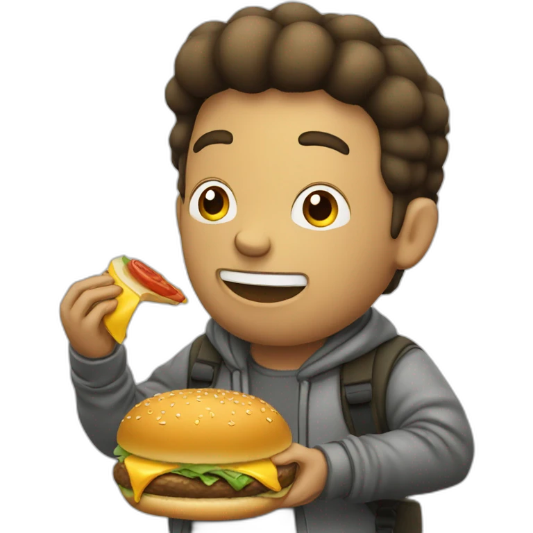Hacker eating hamburger emoji
