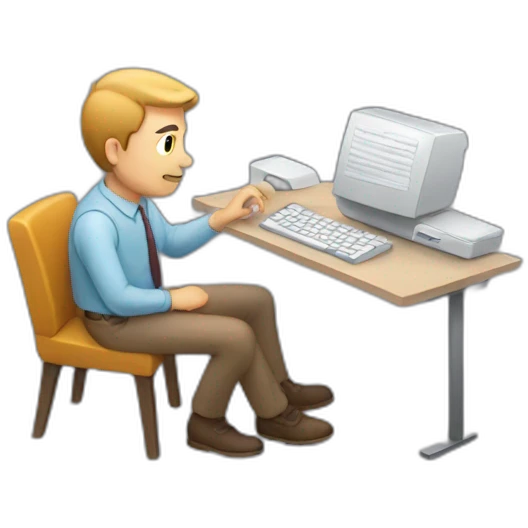 man typing quickly emoji