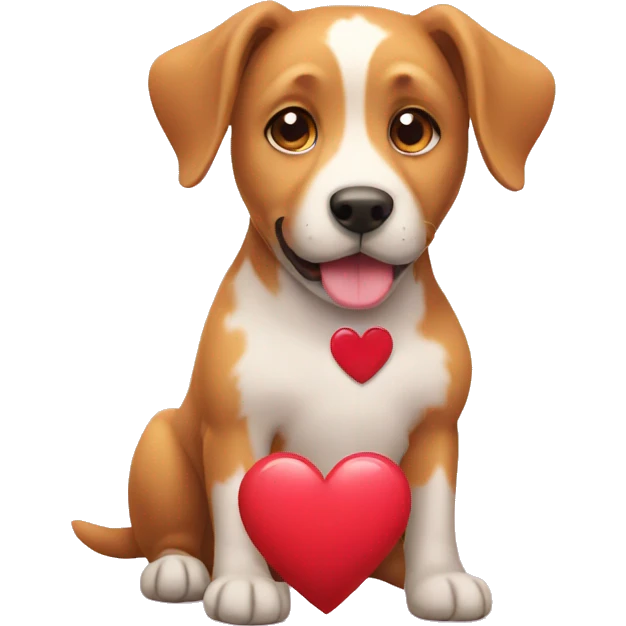 dog with heart emoji